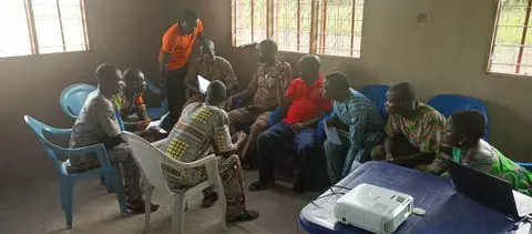 Les membres du CA en séance pratique lors de leur formation